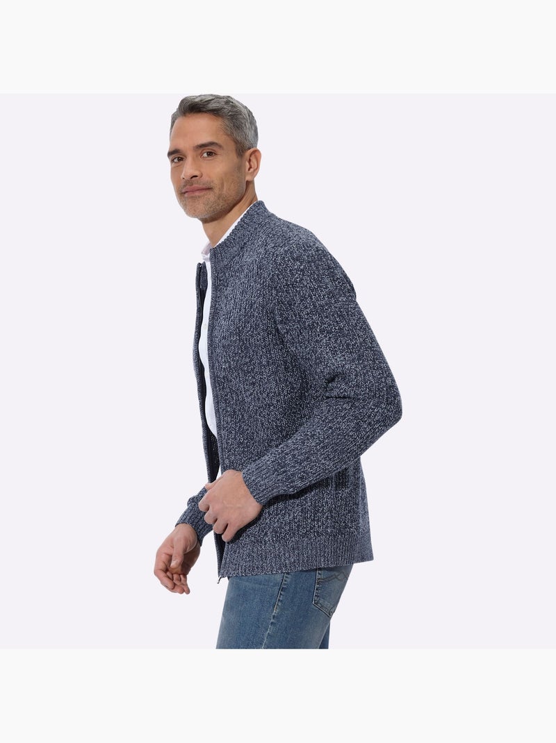 Gilet tricot chiné - taille standard - moda vilona Bleu marine - Kiabi