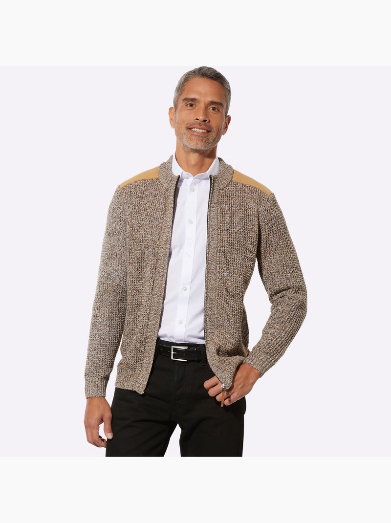 Gilet tricot chiné - taille standard - moda vilona Marron/Choco - Kiabi