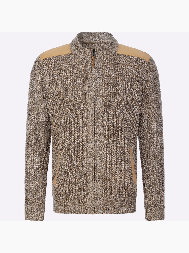 Gilet tricot chiné - taille standard - moda vilona Marron/Choco - Kiabi