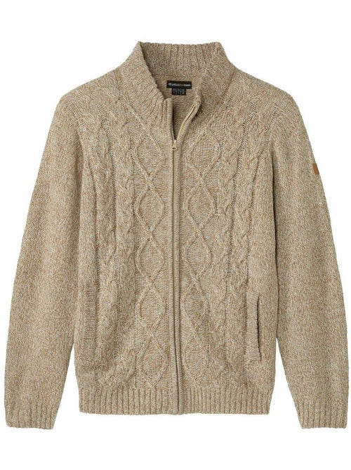 Gilet Tricot Chiné Torsadé  - ATLAS FOR MEN - Kiabi