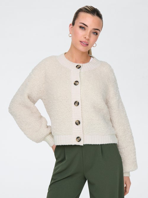 Gilet tricot col rond uni 'JDY' - Kiabi