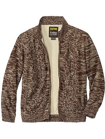 Blouson Tricot Jacquard Doublé Sherpa - ATLAS FOR MEN