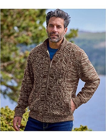 Blouson Tricot Jacquard Doublé Sherpa - ATLAS FOR MEN