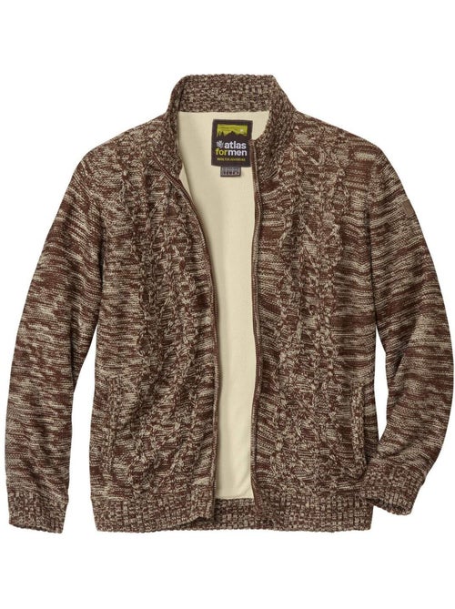 Gilet Tricot Doublé Polaire   - ATLAS FOR MEN - Kiabi