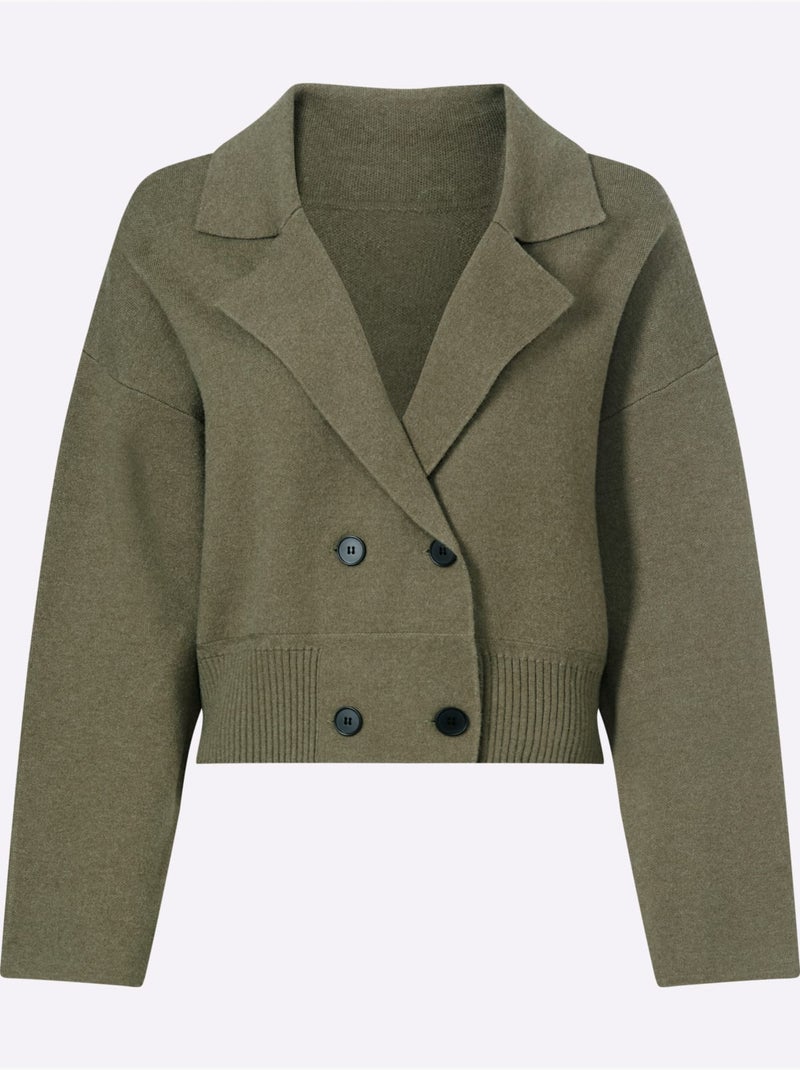 Gilet Tricot Doux - Taille Standard - Helline Kaki - Kiabi