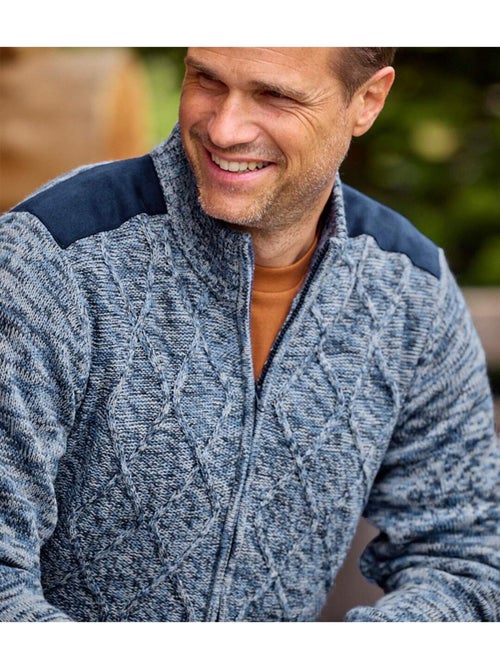 Gilet Tricot et Suédine Exploration   - ATLAS FOR MEN - Kiabi