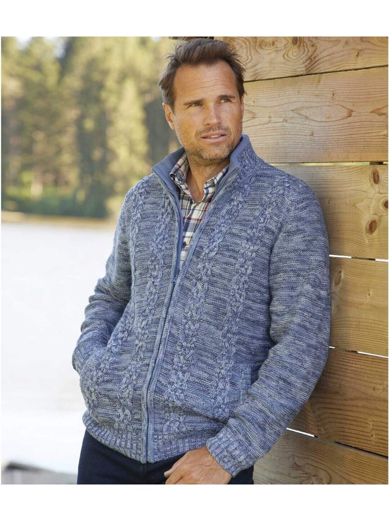 Gilet tricot mouliné casual   - atlas for men Bleu - Kiabi