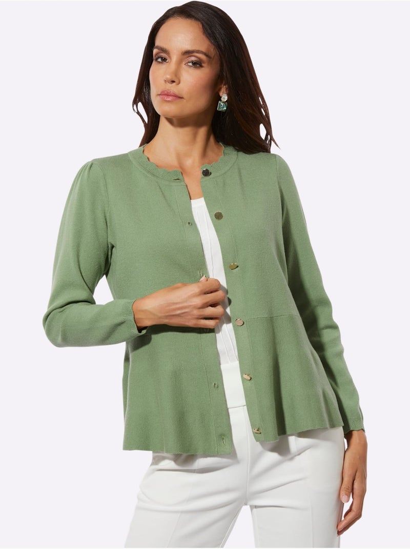 Gilet Tricot Soigné - Taille Standard - Helline Vert eucalyptus - Kiabi