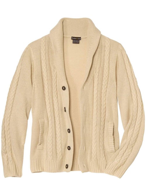 Gilet Tricot Torsadé Col Châle - ATLAS FOR MEN - Kiabi Gilet Tricot Torsadé Col Châle - ATLAS FOR MEN - Kiabi