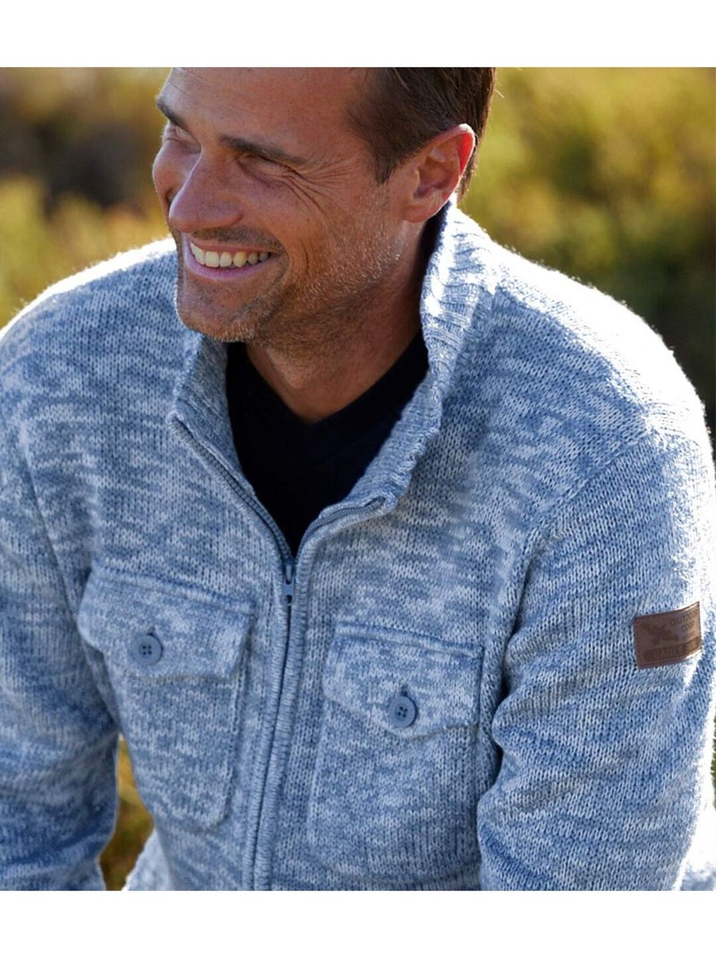 Gilet Tricot Zippe - ATLAS FOR MEN Bleu - Kiabi