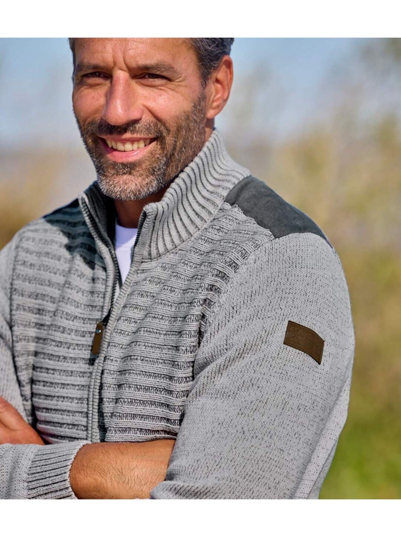Gilet tricot zippé atlas®  - atlas for men Gris - Kiabi