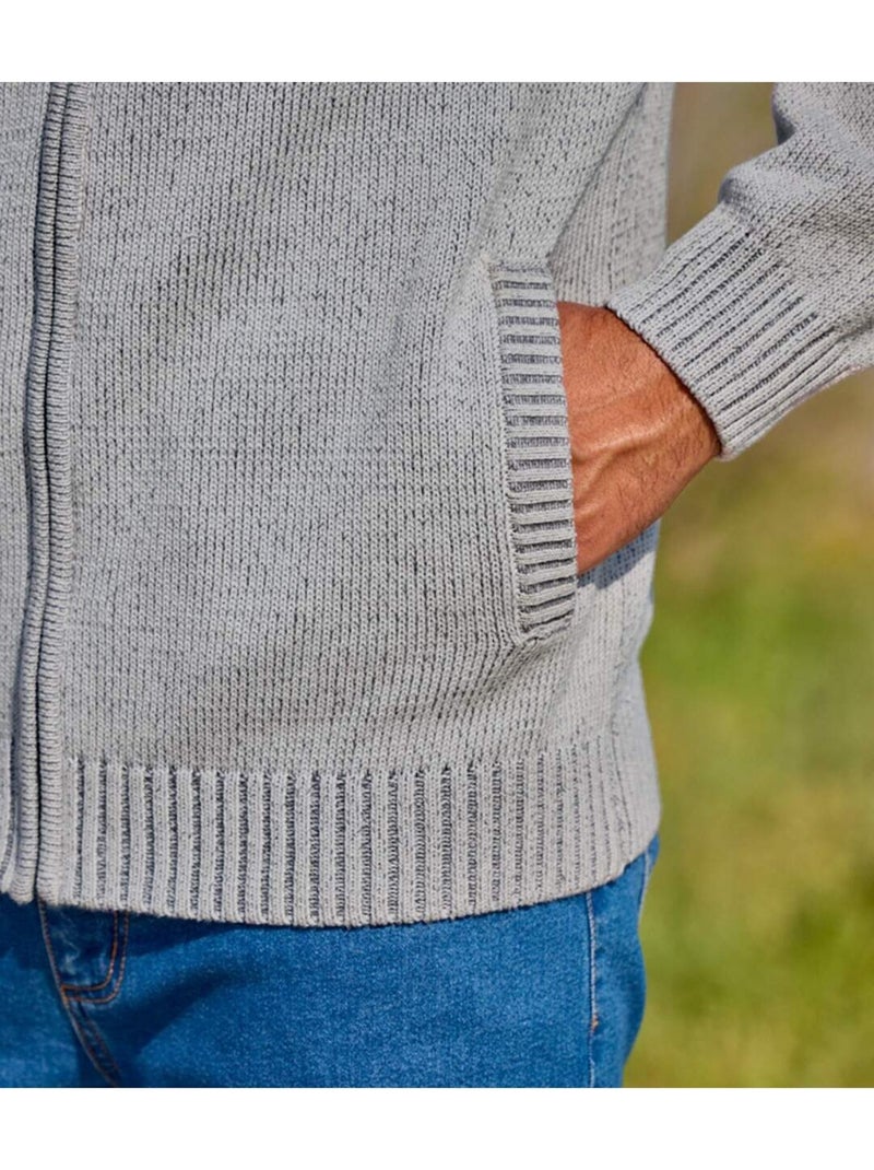Gilet Tricot Zippé Atlas(R)   - ATLAS FOR MEN Gris - Kiabi