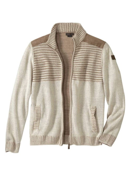 Gilet Tricot Zippé Authentique   - ATLAS FOR MEN - Kiabi