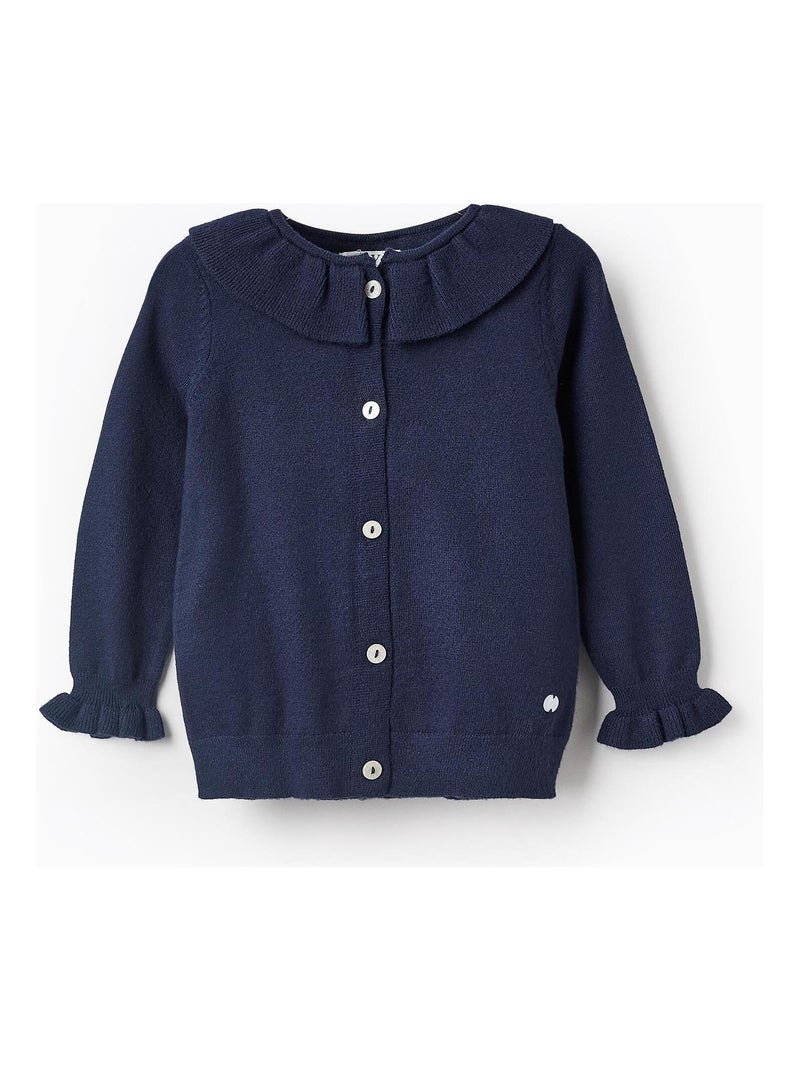 Gilet tricoté, avec des volants FRENCH CONNECTION Bleu foncé - Kiabi