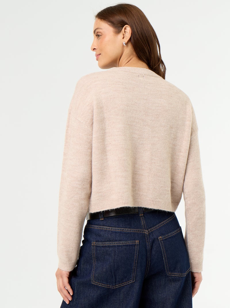 Gilet tricoté Beige - Kiabi