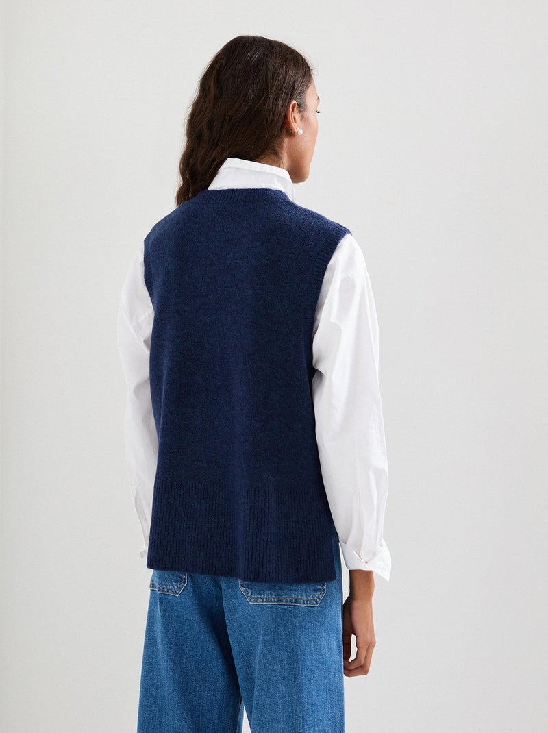 Gilet tricoté, MO Fashion Bleu - Kiabi