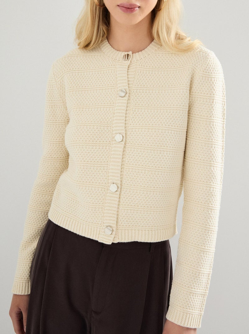 Gilet tricoté, MO Fashion Ecru - Kiabi