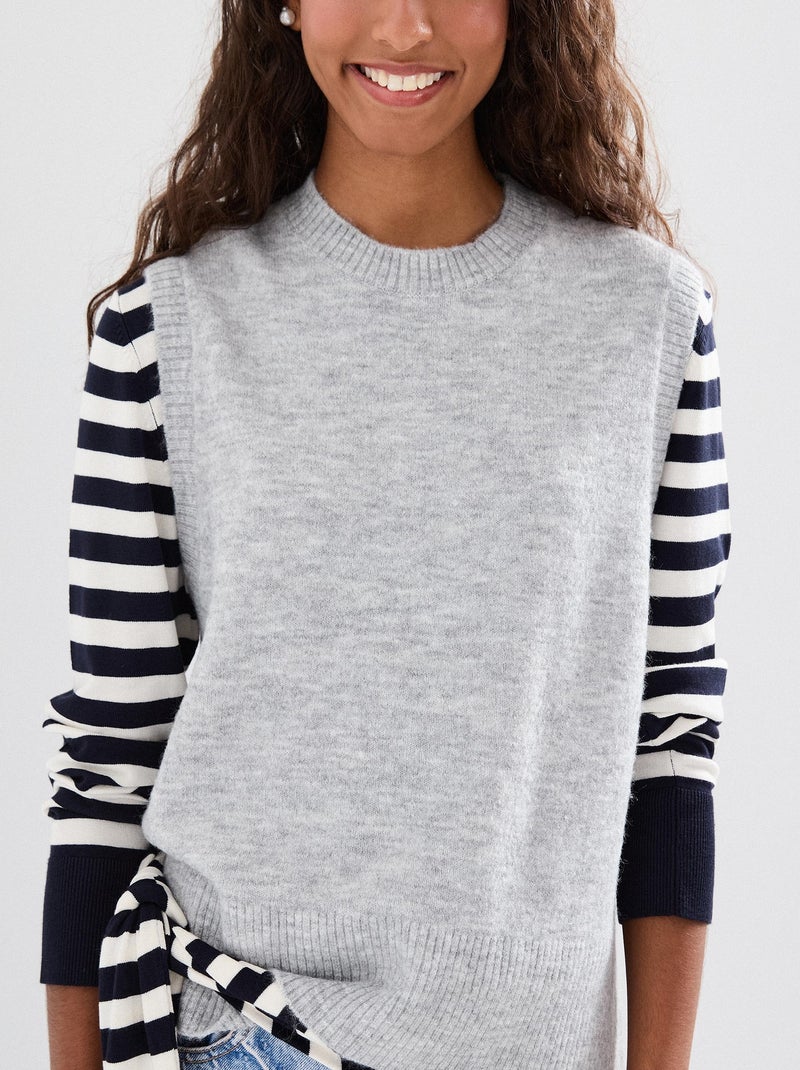 Gilet tricoté, MO Fashion Gris - Kiabi