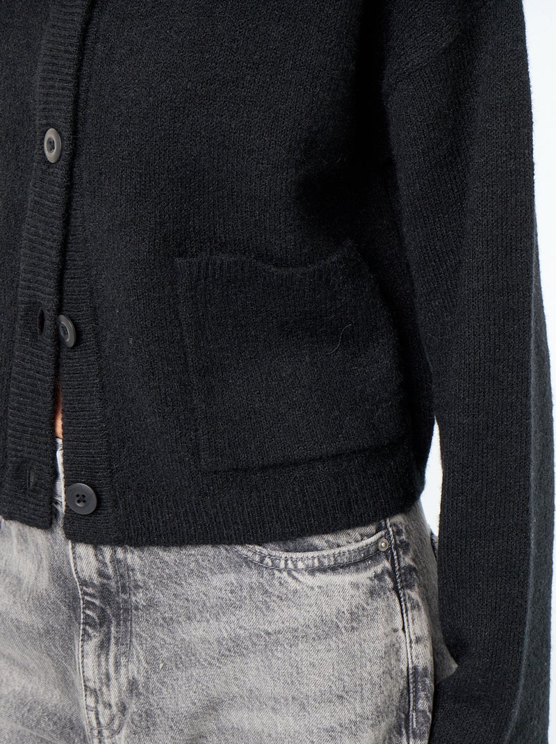 Gilet tricoté Noir - Kiabi