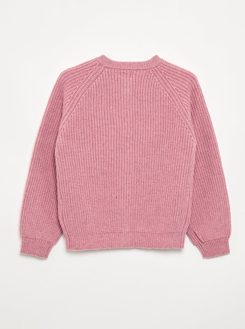 Gilet uni à manches longues Rose - Kiabi