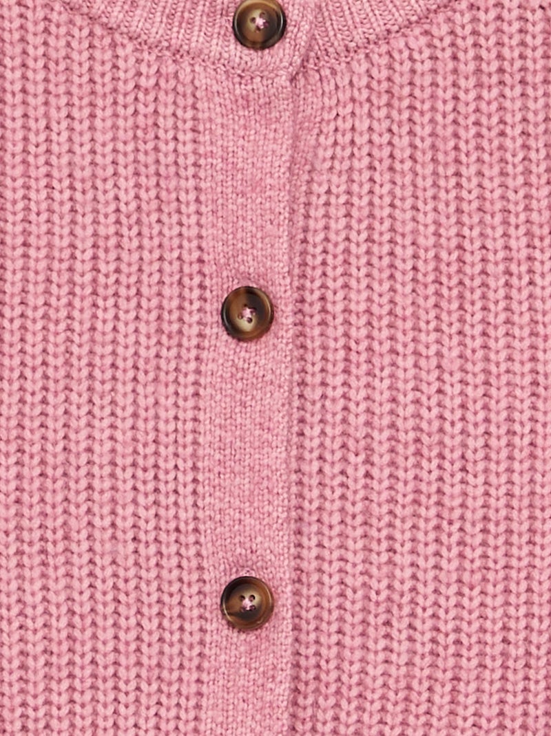 Gilet uni à manches longues Rose - Kiabi