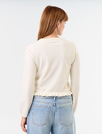 Gilet uni avec fausse fourrure au col