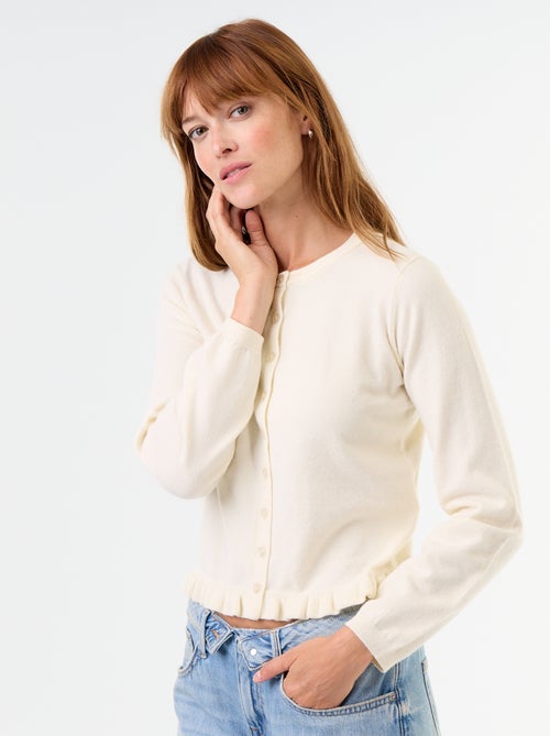Gilet uni avec fausse fourrure au col - Kiabi Gilet uni avec fausse fourrure au col - Kiabi