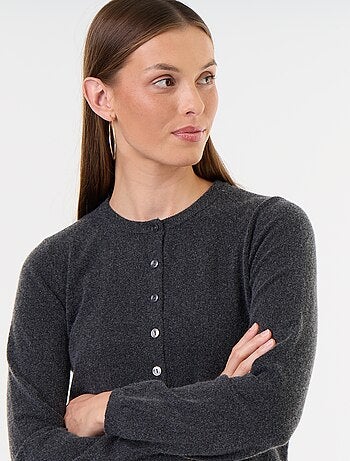 Gilet uni avec fausse fourrure au col