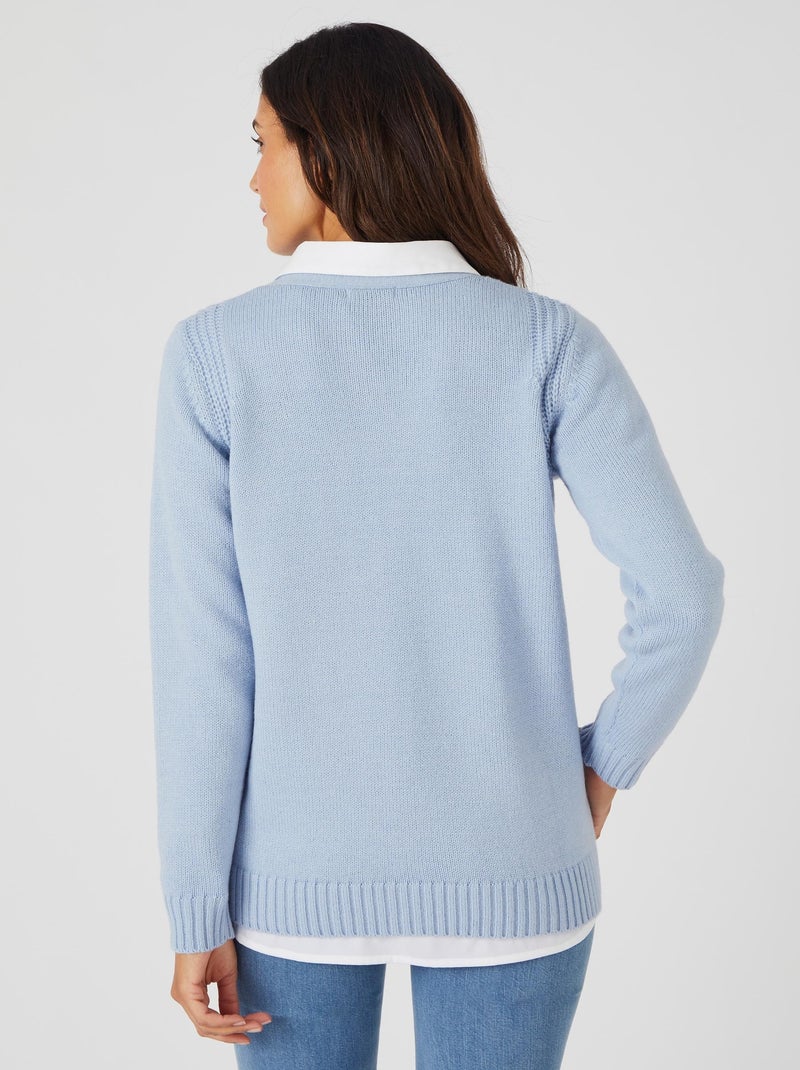 Gilet uni boutonné - Damart Bleu - Kiabi