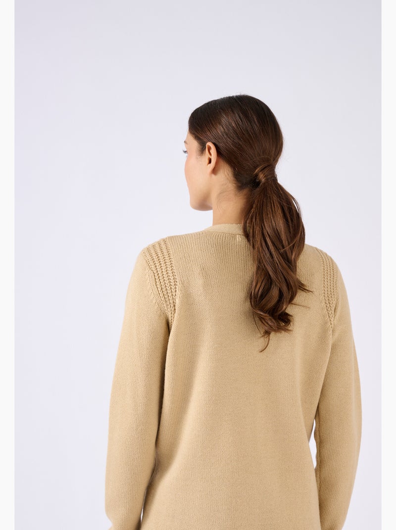 Gilet uni boutonné - Damart Marron - Kiabi