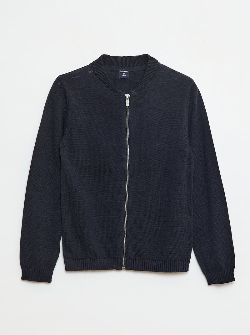 Gilet uni en coton Bleu - Kiabi