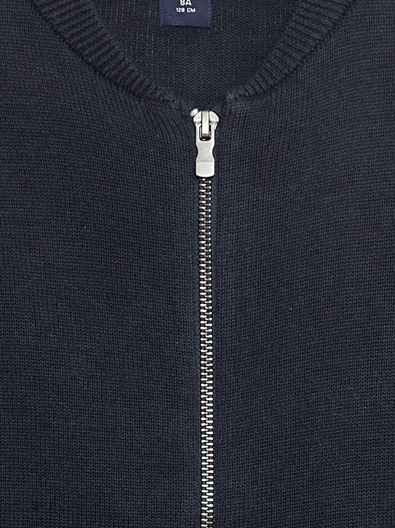 Gilet uni en coton Bleu - Kiabi