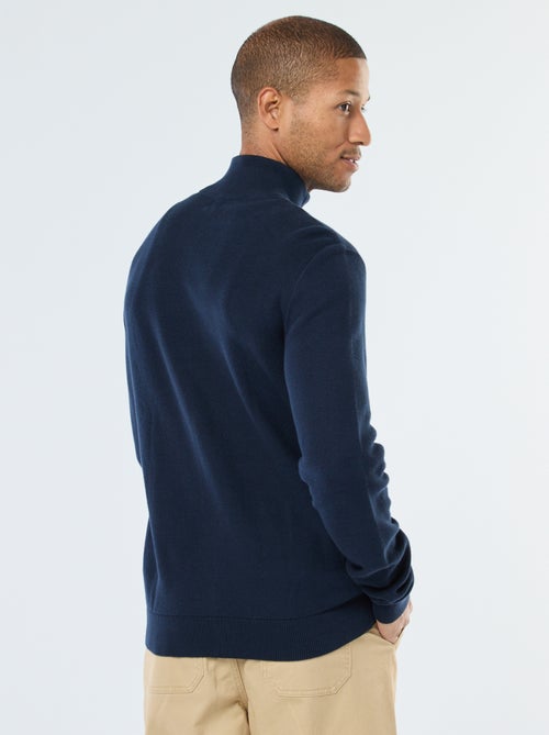 Gilet uni en maille avec 2 poches et col montant - Kiabi