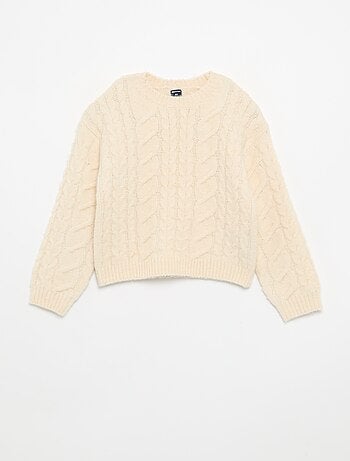 Gilet uni en maille fantaisie