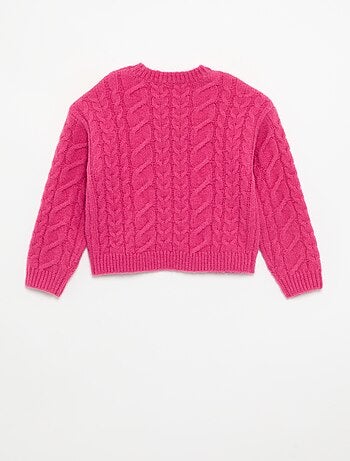 Gilet uni en maille fantaisie