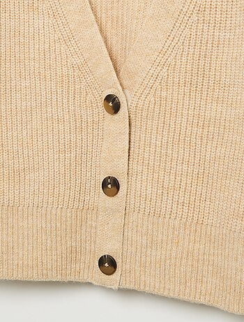 Gilet uni en maille grosse jauge facile à enfiler