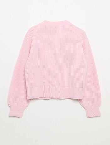 Gilet uni en maille grosse jauge facile à enfiler