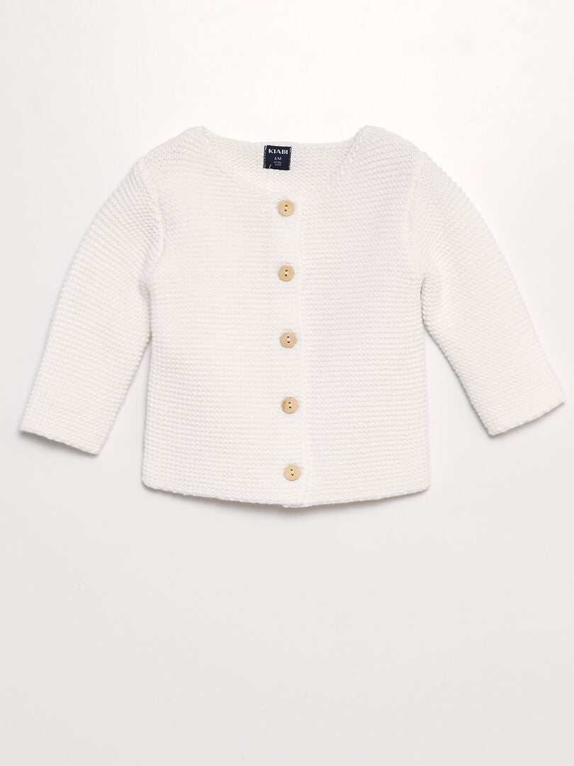 Gilet uni en tricot blanc - Kiabi