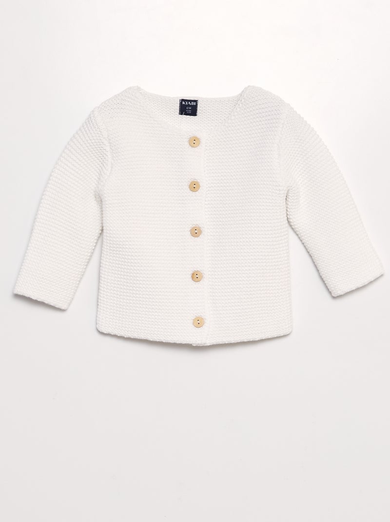 Gilet uni en tricot blanc - Kiabi