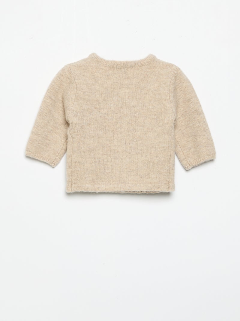 Gilet uni forme cache-cœur Beige - Kiabi