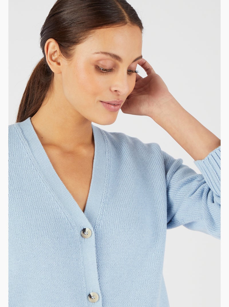 Gilet uni ou rayé esprit marin - Damart Bleu - Kiabi