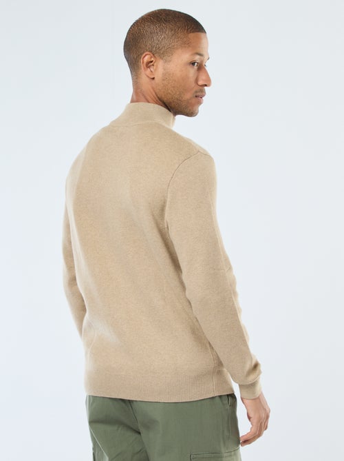 Gilet uni zippé avec col montant - Kiabi