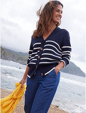 Gilet V à rayures - DAXON