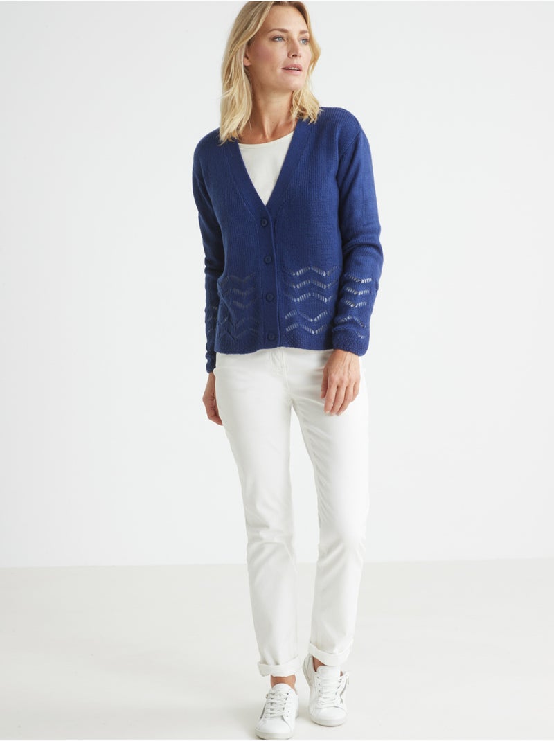 Gilet V bien long - DAXON Bleu - Kiabi