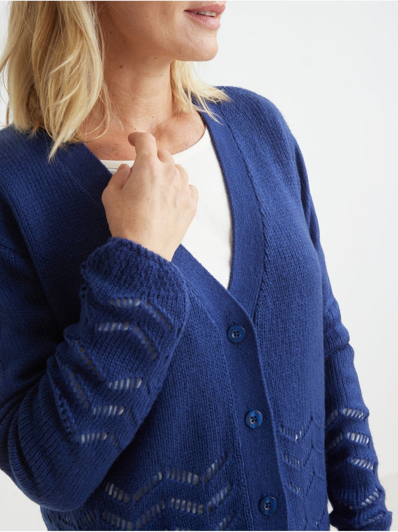 Gilet V bien long - DAXON Bleu - Kiabi