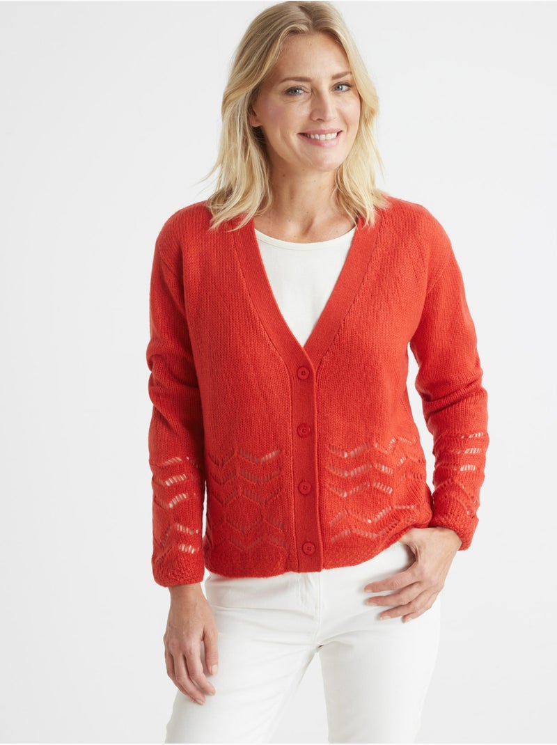 Gilet V bien long - DAXON Rouge - Kiabi