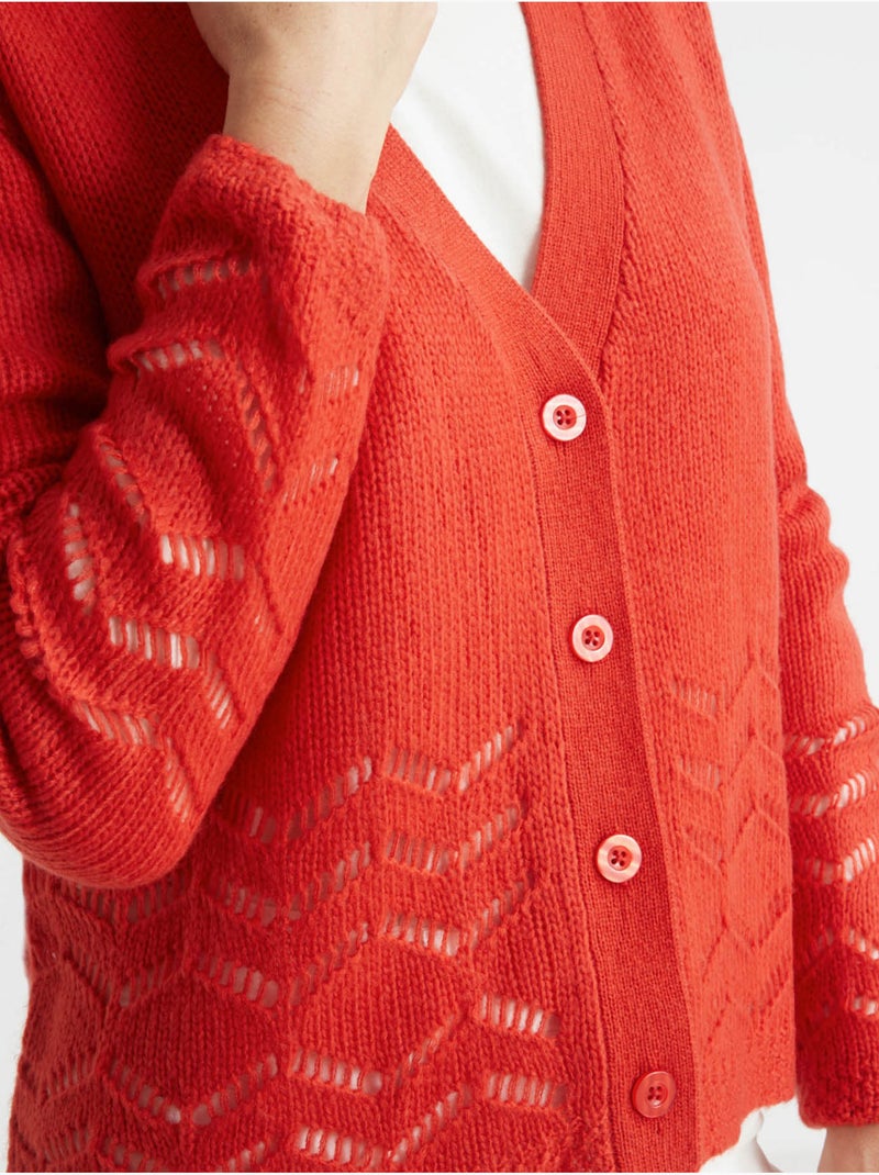 Gilet V bien long - DAXON Rouge - Kiabi