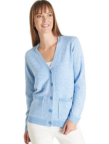 Gilet V maille chinée