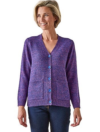 Gilet V maille chinée