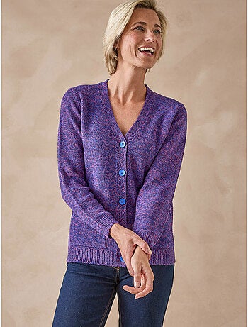 Gilet V maille chinée